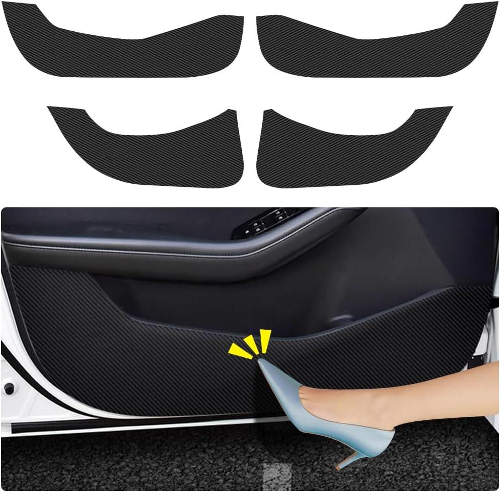 Car Door Anti Kick Pad for Mazda 3 2019 2020 2021 2022 2023 2024 2025 Sedan Hatchback Accessories Carbon Fiber Style Leather Sticker Door Sill Protector Cover Edge Guard Side Mat Interior Dirty