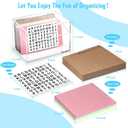 3 x 5 Inch Acrylic Index Card Holder Clear Flash Card Holder Recipe Card Box 150 Pcs Ruled Lined Index Cards 30 Pcs Kraft Dividers A to Z Stickers For Holds 400 A-Z Tabs Note Cards Business Cards