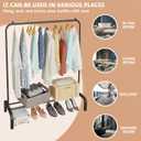 JIUYOTREE Metal Clothing Rack, 43.3 Inches Garment Rack with Bottom Shelf for Hanging Clothes, Coats, Skirts, Shirts, Sweaters, Black