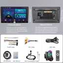 [4+64GB] 9 Double Din Car Stereo Android 15 Apple CarPlay Android Auto Radio, 9 Inch IPS 1280 * 720 Touchscreen with GPS, Bluetooth 5.2 FM Radio DSP Audio 1080P Backup Camera, WiFi Google Play