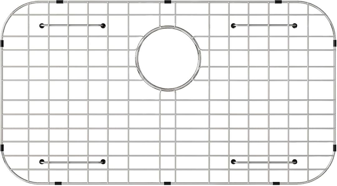 Sink Protector Grid 26-1/16" x 14-1/16",Rear Drain with Corner Radius 3-1/2", Stainless Steel Material, (Rear Drain)