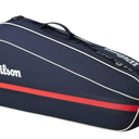 WILSON 2025 Team Tennis Racket Bags (Holds up to 3 Rackets, Oats/Red)