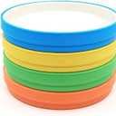Elk and Friends Kids 7.8 Porcelain White Plates with Silicone Sleeves | Suitable for Babies/Toddlers | Microwave & Dishwasher Safe | Non Slip Dinnerware | Snack Dishes | 4 Pack