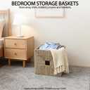 Seaweed Storage Basket, Rectangular Foldable Handwoven Storage Box, Suitable for Organizing Shelves, Living Room, Bedroom, and Storage Room.