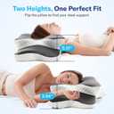 Alcedo Cervical Memory Foam Pillow for Neck and Shoulder Pain Relief, Ergonomic Adjustable Orthopedic Pillow with Cervical Support for Side, Back and Stomach Sleepers