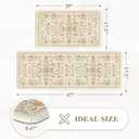 KIMODE Anti Fatigue Mats for Kitchen Floor Non Slip,Farmhouse Boho Floral Standing Kitchen Rugs Sets of 2,Comfort Cushioned Padded Ergonomic Carpet for Laundry Sink Office,Beige, 17.3" x 47 "+ 17.3" x 29 "--0.47 inches