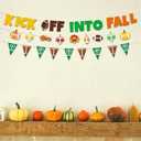 Pre-assembled Glitter Kick off into Fall Banner, Kick off into Fall Bulletin Board Decorations, Fall Football Decorations, Thanksgiving Football Decorations