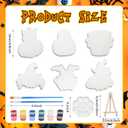 Yalikop 6 Sets Halloween Painting Crafts, Paint Your Own Halloween Ceramic Crafts with Brush and Easel, Pumpkin Spooky Ghost Spider Black Cat Witch Holiday Ceramics to Paint Unpainted Plaster Supplies