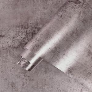 Metallic Concrete Peel and Stick Rusty Vintage Industrial Cement Wallpaper Contact Paper for Countertops Self Adhesive Modern Wallpaper 16"x118" (Purple/Silver)