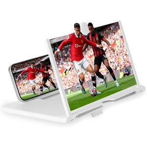 Mobile Phone Magnifier Screen,2026 New 3D HD Magnifier Projector Screen Enlarger for Movies, Videos, Gaming and Travel, Foldable Phone Stand with Screen Amplifier, Supports All Smartphones (White, 10inch)