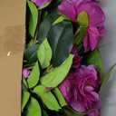 Lunmon 2 Pack 3ft Artificial Camellia Plants Tree 36" Faux Camellia Flower with Spike UV Resistant Realistic Fake Floral Blooming Bush for Indoor Outdoor Front Door Porch Backyard Garden, Purple