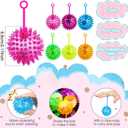Sotiff 18 Pcs Light up Ball Spiky LED Bouncy Ball Flashing Squeaky Multicolor Puffer Toy Rubber Sensory Toy Carnival Prizes Bulk Party Favors for Teens, Adults, Children, 2.17 inches