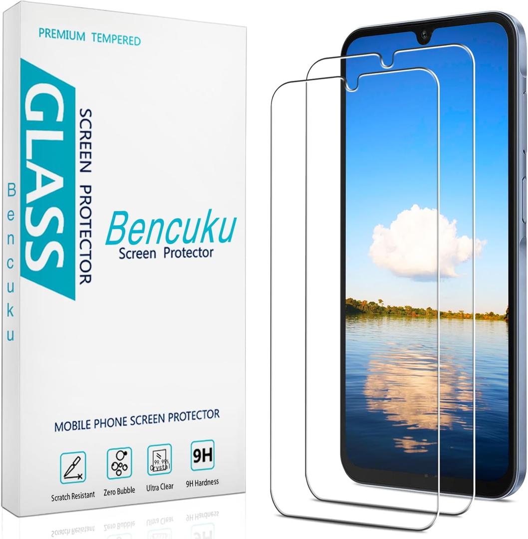 (2 Pack) Designed for Samsung Galaxy A15 5G and Galaxy A15 6.5-inch Tempered Glass Screen Protector, Anti Scratch, Bubble Free (Clear)