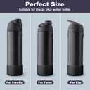 3 x yoelike 2 PCS Wave Silicone Water Bottle Boot for Owala, Anti-Slip Protective Sleeve for FreeSip/Twist/Flip, Watter Bottle Accessories, Bottom Bumper Cover, Dishwasher Safe, BPA Free (Black)
