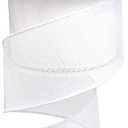 Ribbli White Burlap Wired Ribbon,2-1/2 Inch x 10 Yard, Wired Edge Ribbon for Big Bow,Wreath,Tree Decoration,Outdoor Decoration