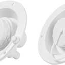 TonGass (2-Pack, White) Universal Fit Gravity Feed Fresh Water Fill Hatch Inlet for RV Trailers, 4.5" Diameter Fill Hatch Inlet - With 1-1/4 Barbed Connector, Bayonet-Style Cap and 1/2" Air Vent
