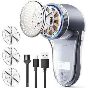 POPCHOSE Fabric Shaver, Sweater Shavers to Remove Pilling, Lint Shaver with 6-Leaf Blades, Electric Lint Remover for Clothes, Couch, Furniture, Fuzz, Lint Ball, Pillings, USB Rechargeable
