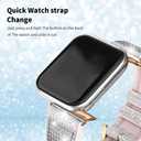 Smart watch band for women lady's strap waterproof dressy diamond Bling silicone iwatch band ultra2 42mm 44mm 45mm 46mm 49mm wristbands lightweight replacement band 10/9/8/7/6/5/4 blue 38mm 40mm 41mm