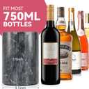 Marble Wine Chiller for Bottle,Wine Chiller Bucket,Wine Cooler Bucket for Any 750ml Bottle Champagne Chiller for Parties,Wine Bottle Chiller,Wine Bottle Cooler,Wine Gifts for Women Man (Black)