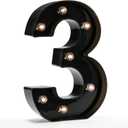 OYCBUZO Light Up Black Alphabet Marquee Number Sign LED Marquee Number Lights Sign for Night Light Home Bar Christmas Lamp Birthday Party Wedding Decoration 3