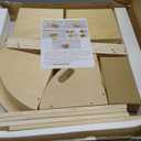 Toddler Table and Chair Set with 3 Storage Stools, Round Shaped Nesting Design, Kids Activity Table for Play/Art/Reading/Craft, Natural