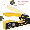 RJ45 Crimp Tool Kit Pass Through Crimper Stripper Cutter All-in-One Ethernet Crimper Tool for Cat5e Cat6 Cat6a 8P8C Pass Through Modular Plugs With 2 Replacement Blades