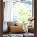 Tanmicoshomy Wood Bathroom Mirror 24 x 36 Inch, Solid Wood Framed Rectangle Mirrors with Tempered Glass for Living Room Bedroom Office or Entryway (Brown, 24x36in)