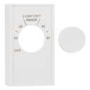 White Double Pole Line Volt Thermostat Cover with Line Volt Knob for Old Style D22 - HVAC, ABS Material with Gold-Plated Lettering Thermostat Cover for Walls (1 Pack)
