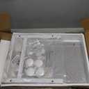 VEDECASA 2 Tier Modern White Wooden Under Desk Printer Stand with Storage Bag for Home Office Desktop Printer Table Organizer Mobile Printer Shelf Cart with Caster Wheel (White)