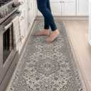 DEXI Kitchen Floor Mats Cushioned Anti Fatigue Runner 23x86 Beige Grey