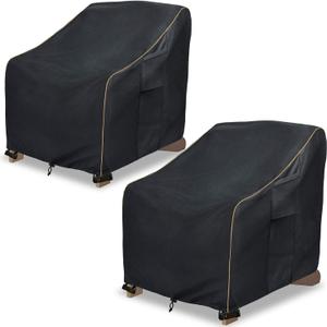 Patio Adirondack Chair Cover 2 Pack,Waterproof Heavy Duty Outdoor Chair Covers,Patio Adirondack Chair Cover for Outdoor Chair,(30W x 34 D x 36 H inches),Black