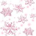 Boao Pink 45 Pcs Acrylic Crystal Snowflakes Ornaments, Clear Hanging Snowflake Decorations for Christmas Xmas Tree Festival Winter Wonderland Party Wedding Decor, 3 Styles