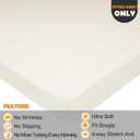 Soft Stretch Twin Fitted Sheet Only - Jersey Knit & Cozy T-Shirt Like, 4-Way Stretchy Snug Fit & Wrinkle Free, No More Slipping Mattress Sheets - Creamy Beige, Twin