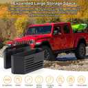 2PCS Metal Center Console Organizer for Jeep Wrangler JL JLU 4XE 2018-2026 & Gladiator JT 2020-2026 Storage Accessories Gear Shift Side Tray Storage Box for Rubicon Sahara Flag Design (Not for JK JKU)