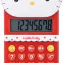 Cute Calculator, 5.9 x 2.6in, Powered by Batteries (Included), 8 Digit LCD, Kids/School/Business, Red