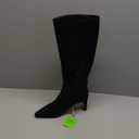 Sam Edelman Women's Sylvia Boots (6.5 Wide, Black Suede Extra Wide Calf)