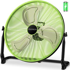 20'' Large Battery Fan, Portable Cordless Camping Fan, Rechargeable Battery Floor Fans, 360° Tilt, Wireless, USB Output, for Home Office Gazebo Greenhouse, Outside Gym
