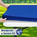 Moosfor Spandex 8 Foot Rectangle Table Cloth 2 Pack, Elastic Fitted Tablecloths for Picnic, Stretch Washable Patio Table Cover for Outdoor, Camping, Banquet and Parties (Blue, 30"x96")