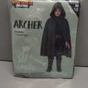 Spooktacular Creations Halloween Child Boy Green Hooded Archer Cape, Kids Medieval Wizard Outfit for Cosplay Themed Parties (Medium(8-10 yrs))