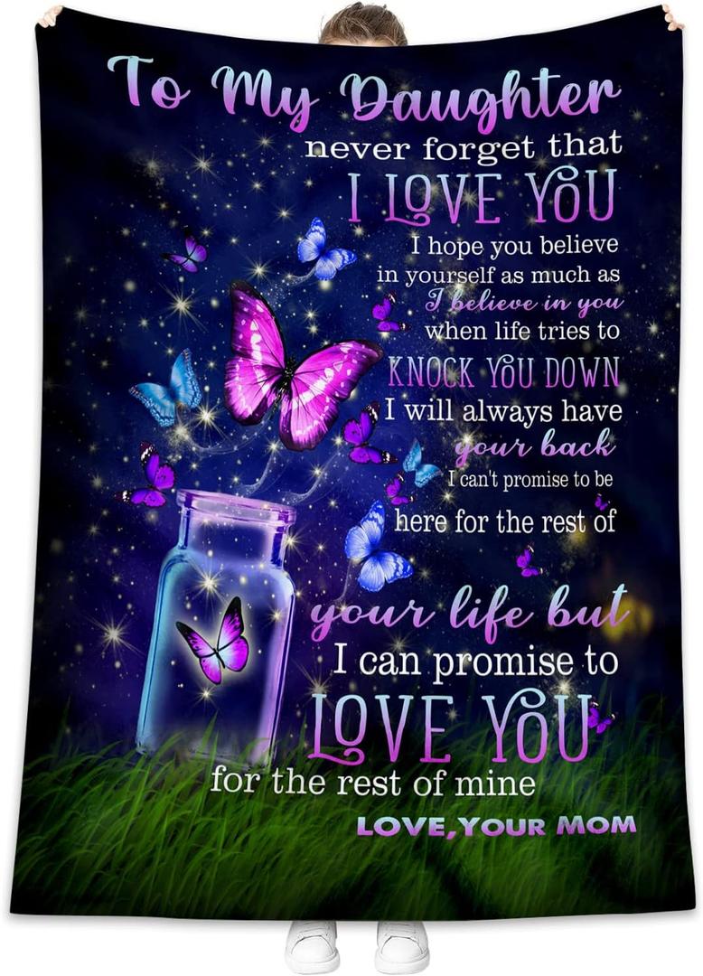 to My Daughter Gifts from Mom, Gifts for My Daughter Blanket from Mom, Daughter Blankets, Birthday Anniversary Graduation (to My Daughter Gifts from Mom Blanket, 50" x 60")