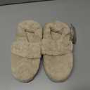 LazyStep Women's Nana Adjustable Slippers with Wide Width, Soft Curly Memory Foam Loafer Closed Back Slippers for Ladies Indoor (Beige, Size 6.5)