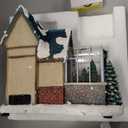 MOMENTS IN TIME Christmas Village Building Lighted Christmas Shop with LED Lights, Music & Snowman Battery Operated or Plug-in Vintage Holiday Village House Dcor 8.5H x 9.8W x 6.9D