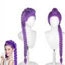 Long Braided Cosplay Wig, for Anime Costume Purple Wigs for Women and Girl, Purple Braid Wig Halloween Cosplay Props (1pcs)