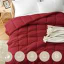 Homelike Moment Comforters Queen Size - Red Duvet Insert Down Alternative Bed Queen Comforter, Lightweight Bedding Comforters Full Size Quilted Soft All Season Solid Red