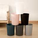 JiatuA Small Trash Can Plastic Wastebasket Round Garbage Container Bin for Bathroom, Kitchen, Bedroom, Home Office, College Dorm, White 2 Pack