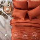 Zzlpp Twin Comforter Set 5 Pieces, Burnt Orange Seersucker Bed in a Bag with Comforter and Sheets, Lightweight Bedding Sets with 1 Comforter, 1 Pillow Sham, 1 Pillowcase, 1 Flat Sheet, 1 Fitted Sheet Burnt Orange, Twin