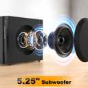 Bobtot Home Theater Systems with 5.25 inch Subwoofer, 5.1 Wired Satellite Surround Sound Speakers, 600 Watts Peak Power Deep Bass Audio Stereo System with FM Radio Bluetooth AUX DVD USB SD Input