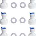 ESHIONG Hose Bib Quick Connect Adapter for Reverse Osmosis Water Filter,NSF Certified 3/4" Female Thread to 3/8" OD Push to Connect Plastic ro Fittings .Pack 6