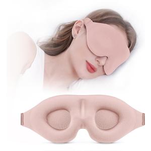 YIVIEW Sleep Mask for Side Sleeper, Complete Light Blocking 3D Pink Sleeping Eye Mask, Soft Breathable Eye Cover for Women Men, Relaxing Zero Pressure Night Blindfold, Pink