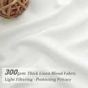 PleatedDrapes Light Filtering Pure White Curtains 84 Inches Long for Living Room, Modern Linen Blend Textured Sheer Memory Shape Trained Pleat Curtain Back Tab for Bedroom 2 Panel Set Window Drape 7FT